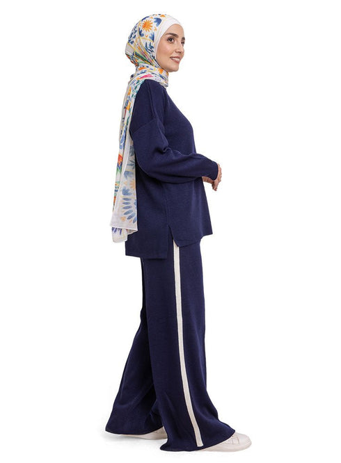 Medieval Blue Line Knit Suit - Khotwh